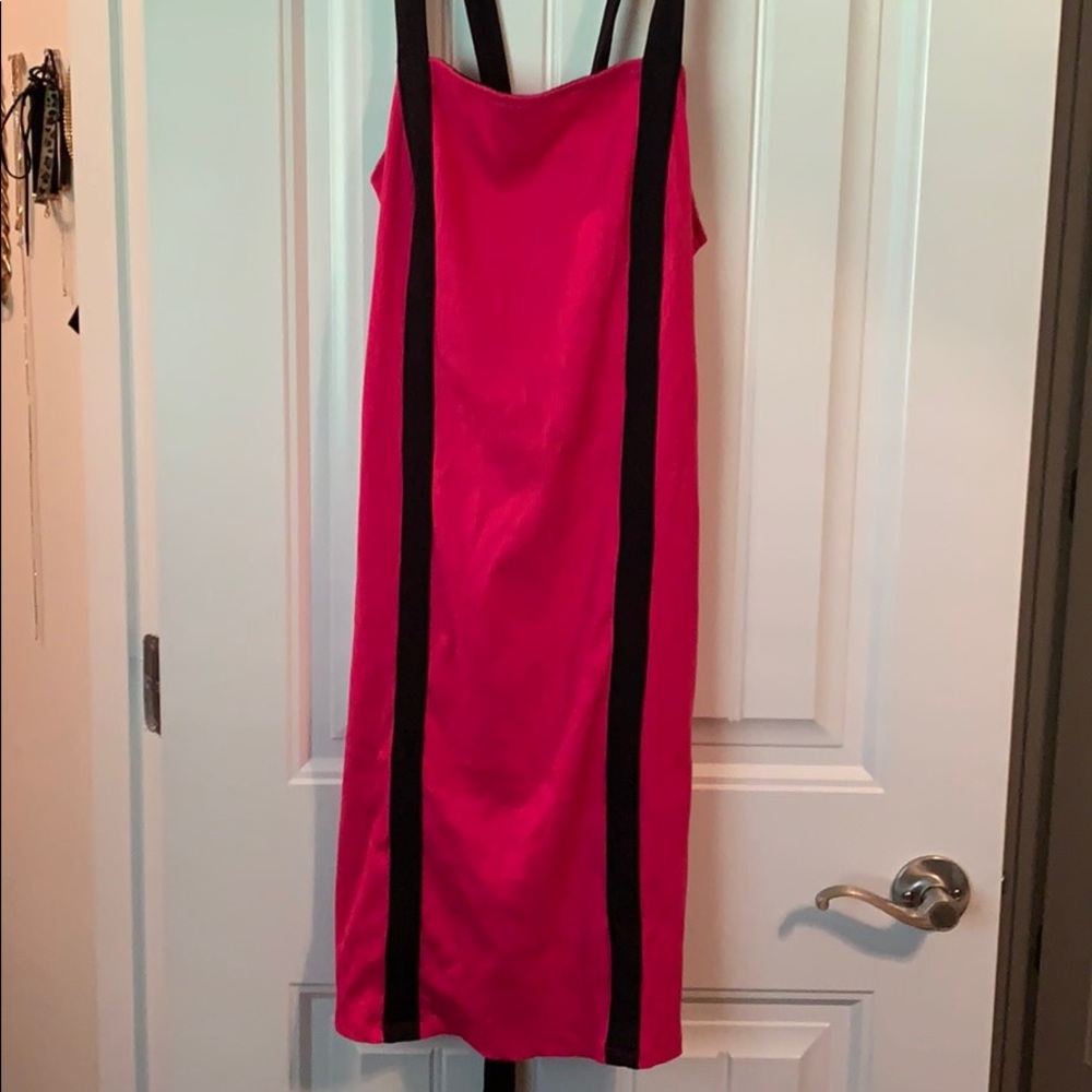 Pink tight fitting mini dress